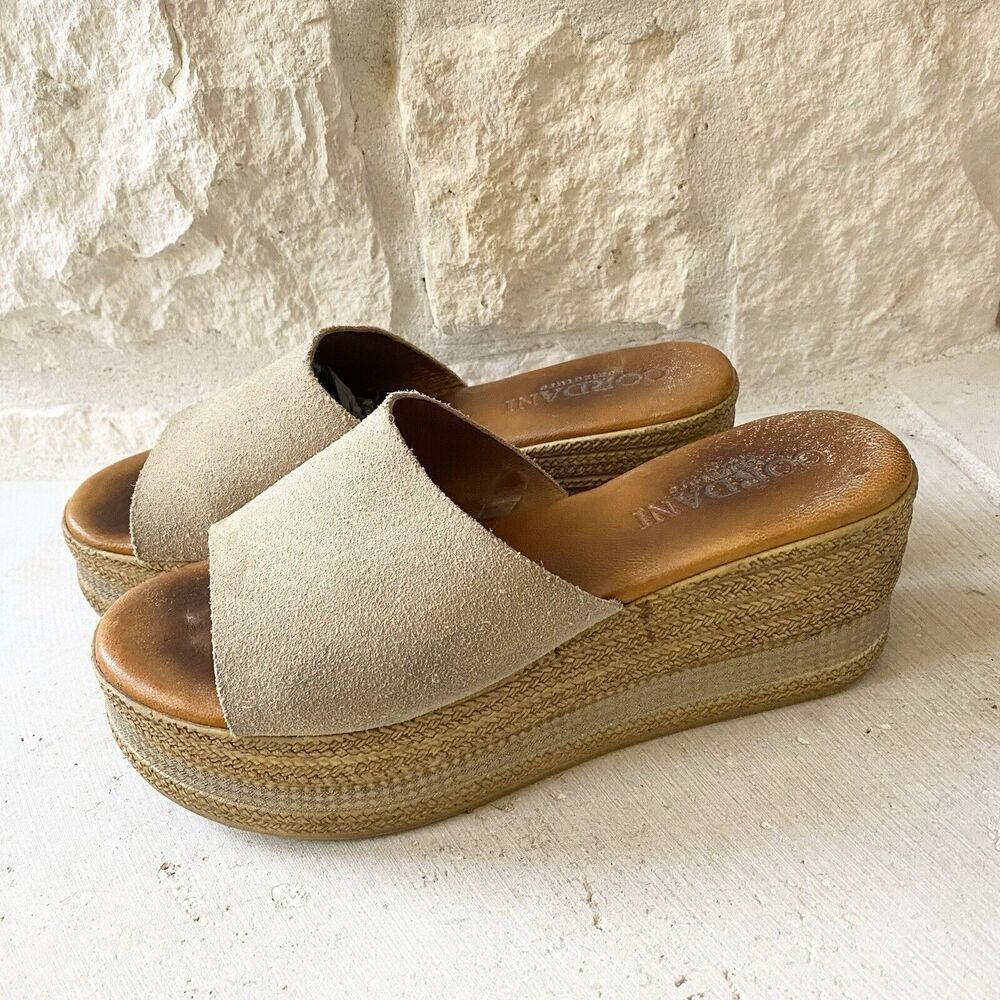 Cordani Summer Beach Sandals In Tan Suede Leather EU 39 (US Women's‎ 8.5M)